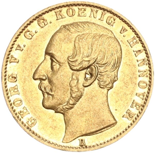 Braunschweig-Calenberg-Hannover Georg V. 1/2 Vereinskrone 1858 B (Hannover) Gold vz