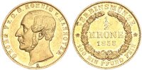 Braunschweig-Calenberg-Hannover Georg V. 1/2 Vereinskrone 1858 B (Hannover) Gold vz
