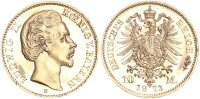 Bayern Ludwig II. 10 Mark 1873 D Gold pfr., f. stgl. Jäger 193