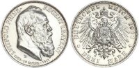 Bayern Luitpold 3 Mark 1911 D Prinzregent Silber vz-stgl. Jäger 49
