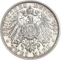 Baden Friedrich I. 2 Mark 1906 G Goldenen Hochzeit Silber...