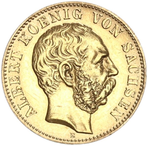 Sachsen Albert 10 Mark 1901 E Gold vz Jäger 263