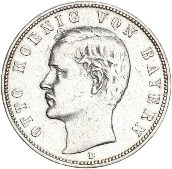 Bayern Otto 5 Mark 1904 D Silber ss Jäger 46