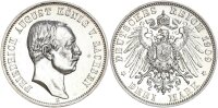 Sachsen Friedrich August III. 3 Mark 1909 E Silber vz+ Jäger 135