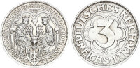 Weimarer Republik 3 Reichsmark 1927 A Nordhausen Silber vz Jäger 327